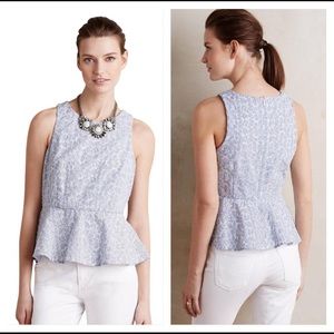 Anthropology HD in Paris Blue and White Pia Peplum